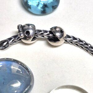👻Trollbeads Ghost Fighter Pac Man And Mrs Pac Man Beads Sterling Silver Retired